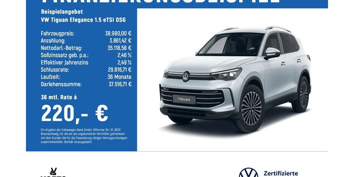 VW Tiguan 6.704 km 38.980 &euro; Braunschweig 38124