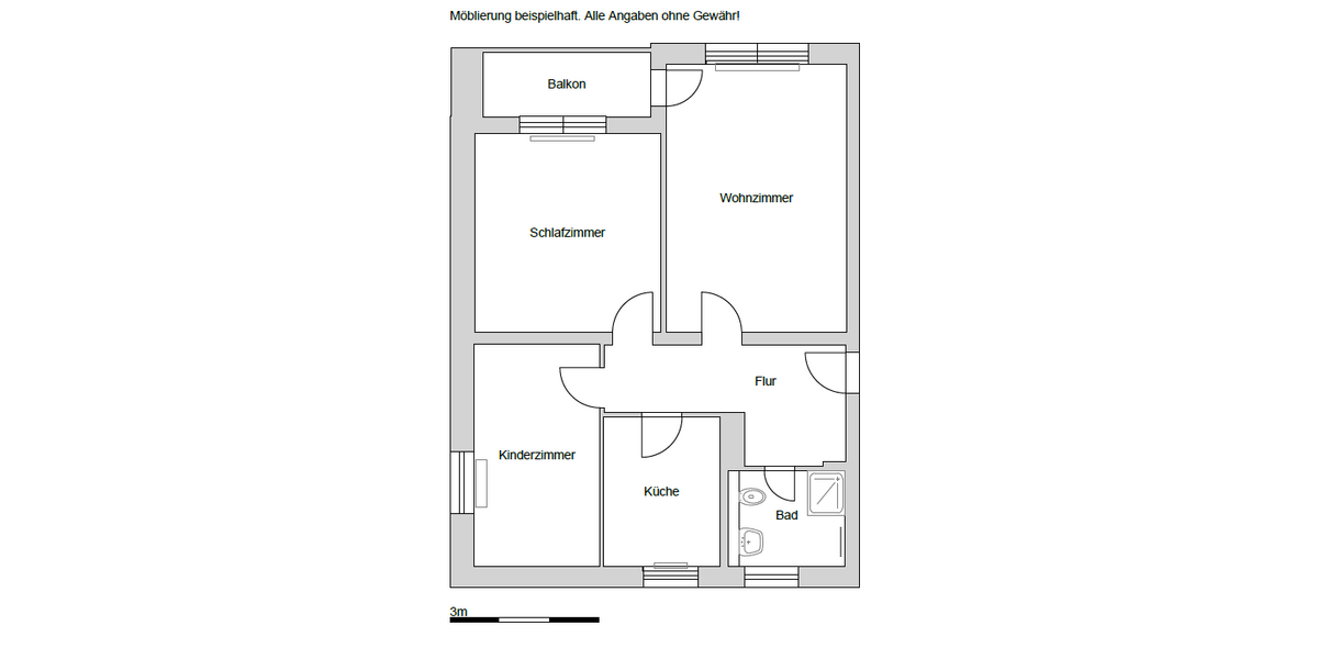 Etagenwohnung Braunschweig Heidberg-Melverode - 3 Zimmer, 67 m&sup2;, 556&euro; | Angebot:26931011